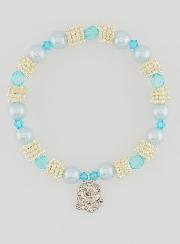 Bracelet Religieux Médailles de Lourdes - Perles Bleues