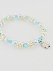 Bracelet Religieux Médailles de Lourdes - Perles Bleues