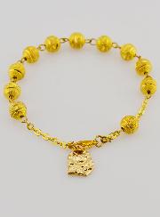 Bracelet Dizainier de Lourdes - Perles d'Or - 19 cm