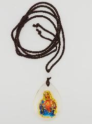 Médaille Goutte en Verre - Coeur Sacré de Marie - sur Cordon
