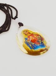 Médaille Goutte en Verre - Coeur Sacré de Marie - sur Cordon