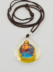 Médaille Goutte en Verre - Coeur Sacré de Jésus - sur Cordon