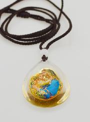 Médaille Goutte en Verre - Vierge à l'Enfant Jésus - sur Cordon