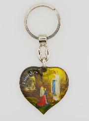Porte-Clés Coeur de Notre Dame de Lourdes - 4 cm
