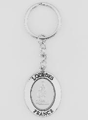 Porte-Clés de Notre Dame de Lourdes en Argent