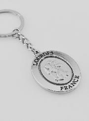 Porte-Clés de Notre Dame de Lourdes en Argent