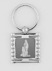 Porte-Clés de Notre Dame de Lourdes Noir et Argent - 3.5 cm