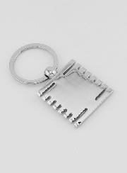 Porte-Clés de Notre Dame de Lourdes Noir et Argent - 3.5 cm