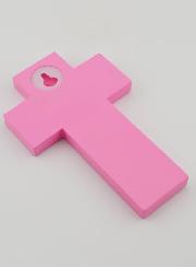 Croix Enfant Colombe de l'Esprit Saint Rose - 12 cm