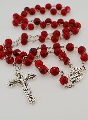 Chapelet Mode de Lourdes en Perles Rouges Style Pierre - 8 mm