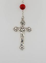 Chapelet Mode de Lourdes en Perles Rouges Style Pierre - 8 mm