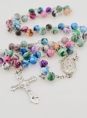 Chapelet Mode Fashion de Lourdes en Perles Arc-en-ciel - 70 cm