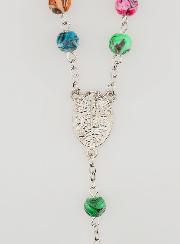 Chapelet Mode Fashion de Lourdes en Perles Arc-en-ciel - 70 cm