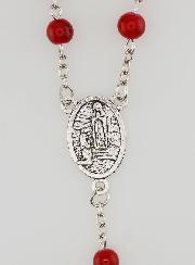 Chapelet Fashion de Lourdes en Nacre Rouge Grenat - 60 cm