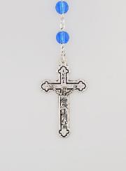 Chapelet de Lourdes - Chemin de Croix en Perles de Cristal Bleu