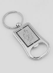 Porte-Clés Décapsuleur Saint Christophe en Argent