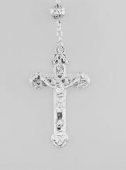 Chapelet en Perles d'Argent Ajouré - 65 cm