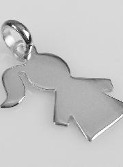 Pendentif Enfant Fille en Argent 925/1000 - 13 mm