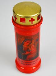 Bougie de Cimetière Rouge - Notre Dame du Perpétuel Secours