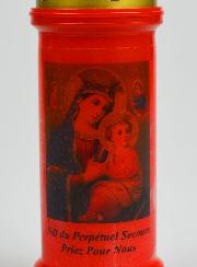 Bougie de Cimetière Rouge - Notre Dame du Perpétuel Secours
