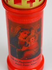 Bougie de Cimetière Rouge - Notre Dame du Perpétuel Secours