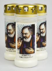 3 Bougies de Cimetière - Saint Padre Pio