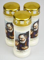 3 Bougies de Cimetière - Saint Padre Pio