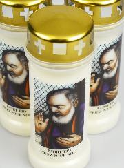 3 Bougies de Cimetière - Saint Padre Pio
