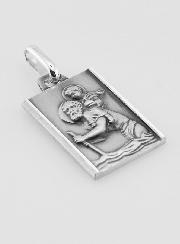 Médaille Plaque de Saint Christophe en Argent Massif - 17 mm
