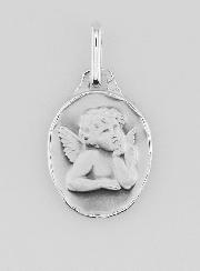 Médaille de l'Ange Raphaël en Argent Massif - 15 mm