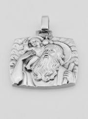 Médaille de Saint Christophe en Argent Massif - 28 mm - 17 gr