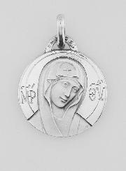 Médaille de la Sainte Vierge au Voile en Argent Massif - 18 mm