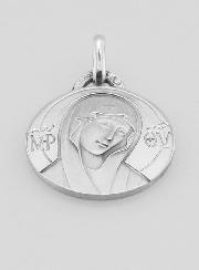 Médaille de la Sainte Vierge au Voile en Argent Massif - 18 mm