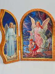 Icône Triptyque Mon Ange-Gardien Protecteur - 12 cm