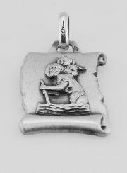 Médaille Parchemin de Saint Christophe en Argent Massif - 25 mm