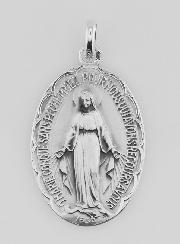 Médaille Miraculeuse Festonnée en Argent Massif - 35 mm