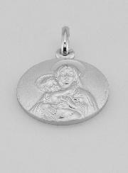 Médaille Vierge Marie à l'Enfant Jésus en Argent Massif - 18 mm