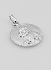 Médaille Vierge Marie à l'Enfant Jésus en Argent Massif - 18 mm