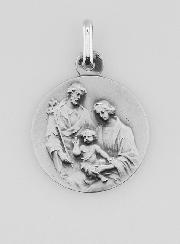 Médaille de la Sainte Famille en Argent Massif - 18 mm