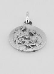 Médaille de la Sainte Famille en Argent Massif - 18 mm