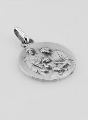 Médaille de la Sainte Famille en Argent Massif - 18 mm