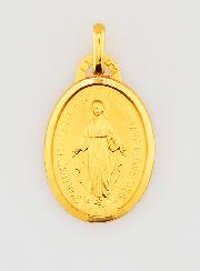 Médaille Miraculeuse Plaqué Or avec Bords - 19 mm