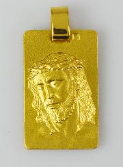 Médaille de Jésus-Christ Couronné d'épines en Plaqué Or - 25 mm
