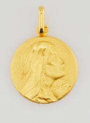 Médaille Vierge Marie en Prière - Plaqué Or - 18 mm
