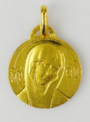 Médaille de la Sainte Vierge au Voile en Plaqué Or - 18 mm