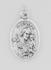 Médaille Religieuse Saint Joseph Argentée - 20 mm