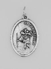 Médaille Religieuse Saint Christophe Argentée - 20 mm