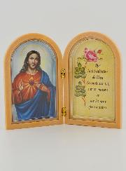 Icône Diptyque Sacré Coeur de Jésus + Prière de Bénédiction