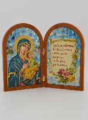 Icône Diptyque Notre Dame du Perpétuel Secours + Prière de Bénédiction