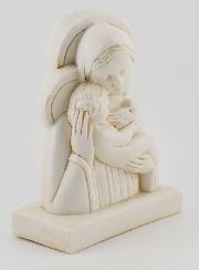 Statue Vierge à l'Enfant Jésus - Ton Ivoire - 15 cm